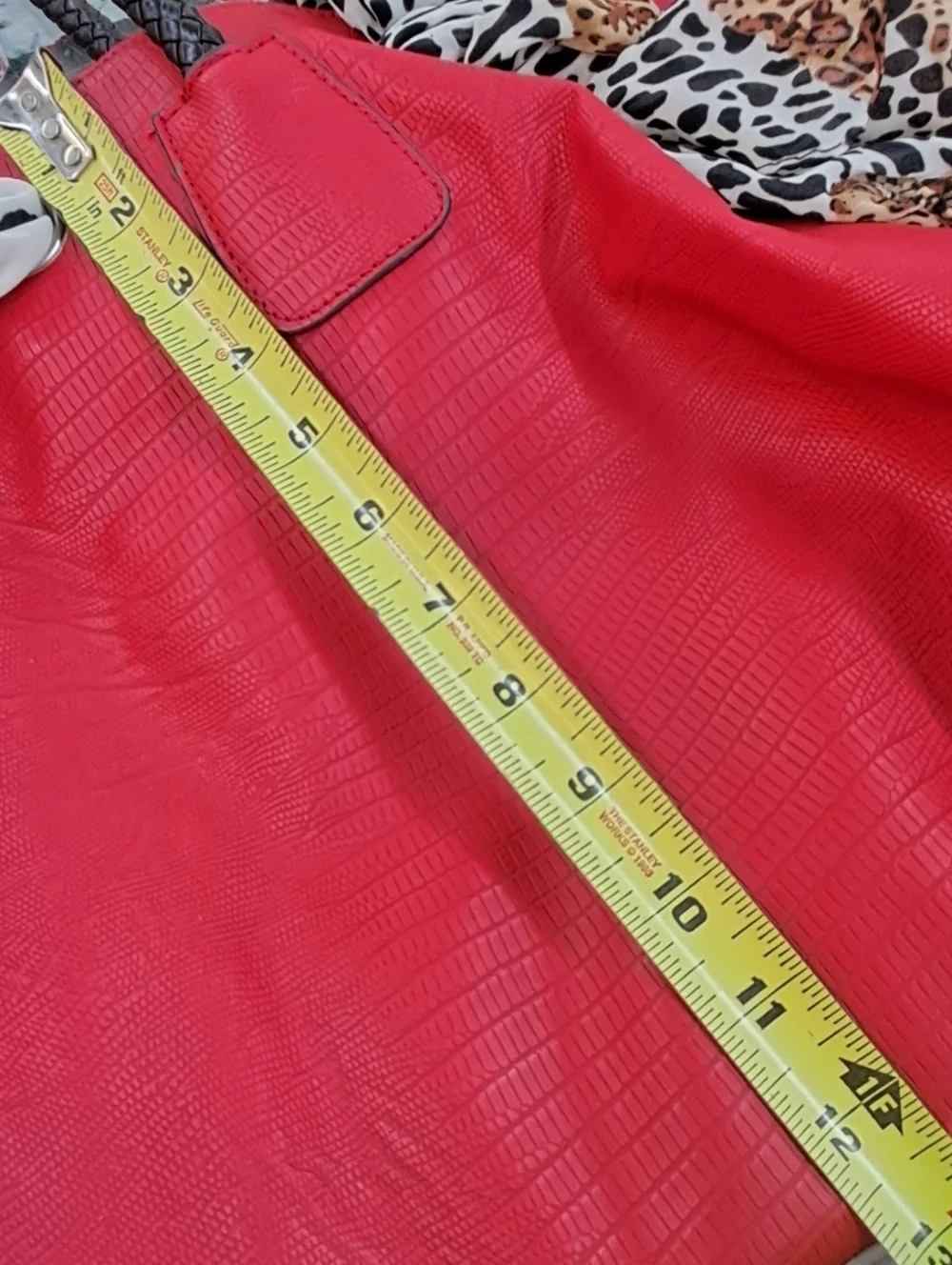 Red Women's Tote Bag with Braided Handles